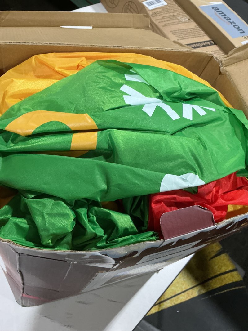 Condition photo showing As Is for 11FT Christmas Inflatable Archway Decoration Blow Up Giant Arch with Santa Claus & Xmas Tree Outdoor Decor Built-in LED Yard Decorations Garden Lawn Party Holiday Patio Outside Décor santa archway