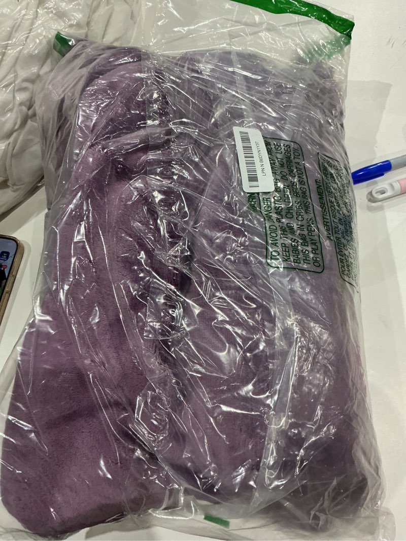 Condition photo showing Good Condition for lotus karen faux fur throw blanket tie-dye violet - big bubble rabbit fluff blanket for couch bed sofa,softest fluffy fuzzy cozy blanket,thick furry plush shaggy warm blankets for women,50x60 inches tie-dye violet throw (50" x 60")