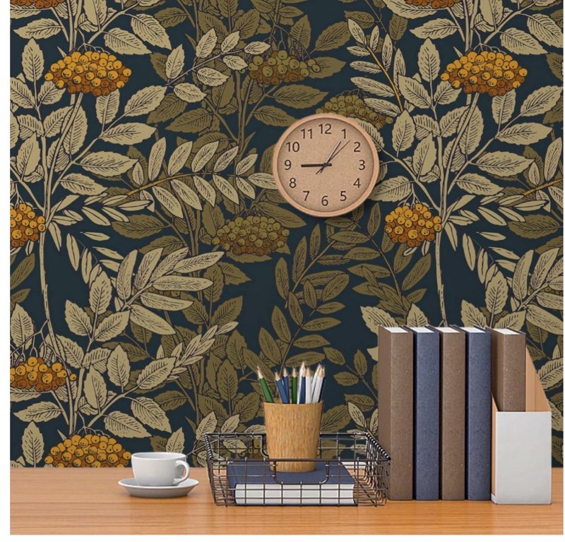 Toduso Peel and Stick Wallpaper Boho Wall Paper Retro Contact Paper Brown Leaf Removable Wallpaper W