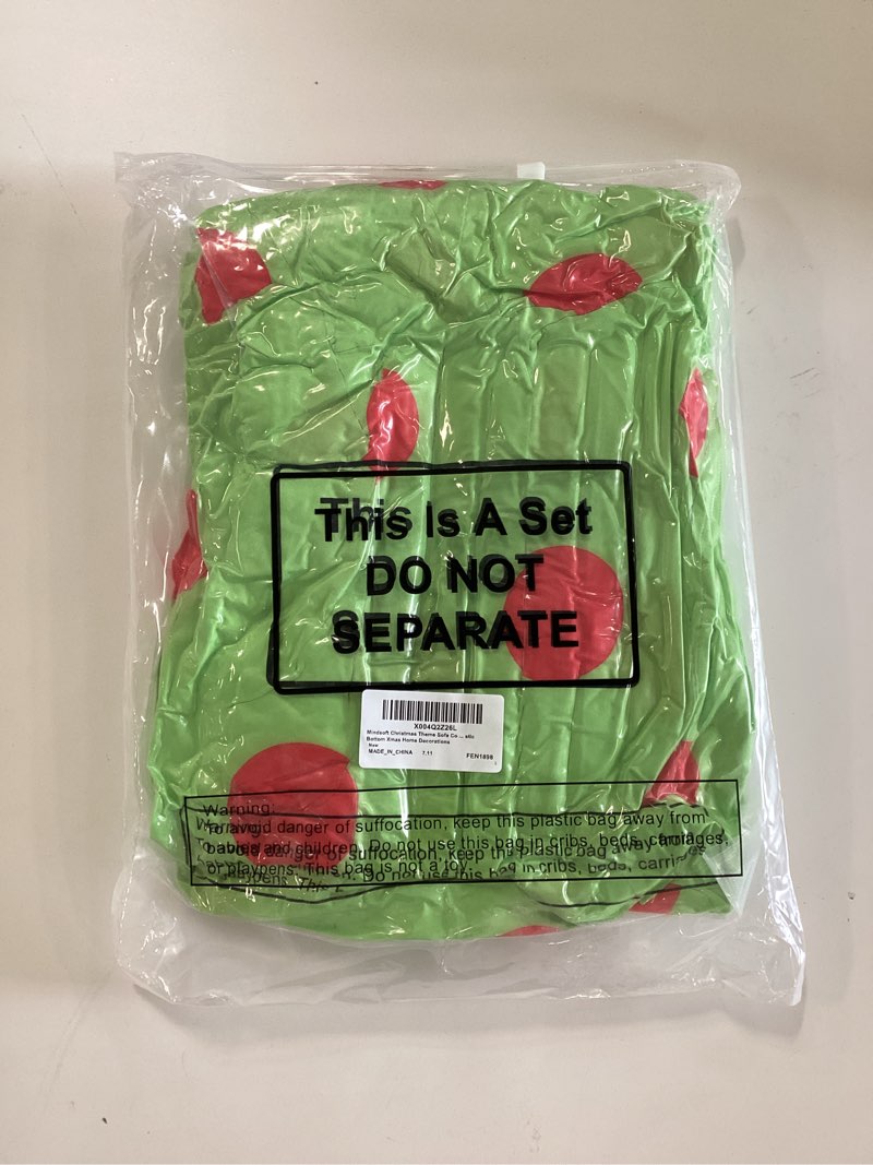 Condition photo showing New/Like New for Christmas Sofa Cover for 3 Seaters Lime Green Sofa Slipcover Red Polka Dots Couch Cover Washable Furniture Protector with Elastic Bottom for Home Living Room Christmas Decorations