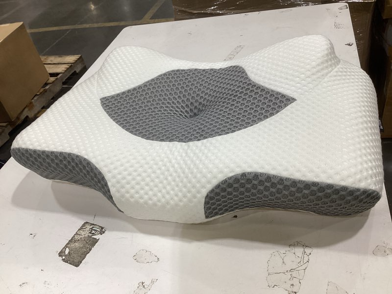 Condition photo showing Good Condition for cervical pillow for neck pain relief, hollow design odorless memory foam pillows with cooling case, adjustable orthopedic bed pillow for sleeping, support for side back sleepers queen(25.5*16.5*5.2/4.1 inches) white