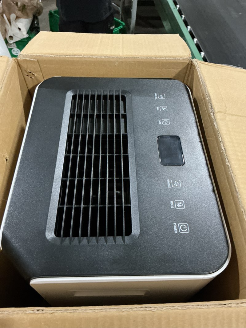 Condition photo showing Good Condition for freaire 54pint dehumidifier for 4500sq.ft, compressor dehumidifiers for home, front humidity value display&quiet dehumidifier for basement, bedroom, bathroom, with drain hose, 1.13 gallon water tank