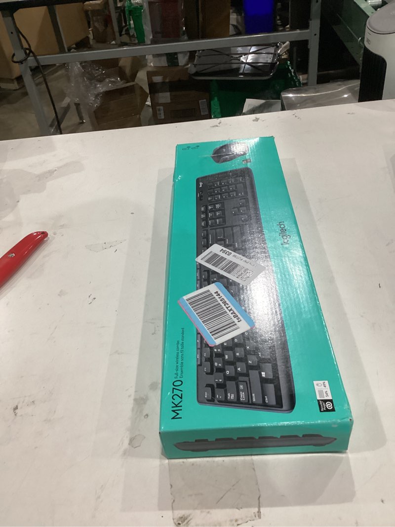 Condition photo showing New/Like New for Logitech MK270 Wireless Keyboard and Mouse Combo for Windows, 2.4 GHz, 8 Multimedia Keys, PC, Laptop, Wireless Keyboard Compact Mouse Combo - Black Black 1 Pack Combo