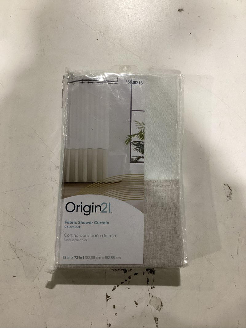 Origin 21 72.0-in W x 72-in L White Solid Polyester Shower curtain