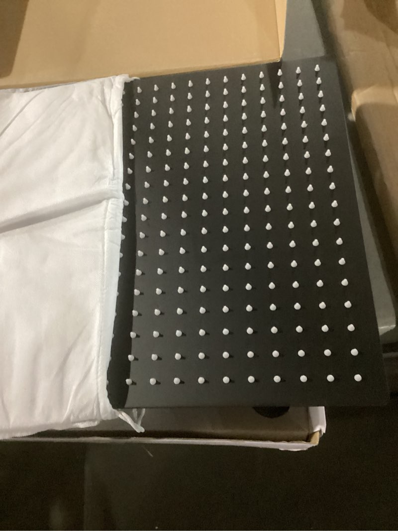 Condition photo showing Good Condition for harjue shower head with extension arm, high pressure square with showerarm, stainless steel rainfall-waterfall full body coverage (16'' shower with 20'' arm, matte black) 16'' shower with 20'' arm matte black
