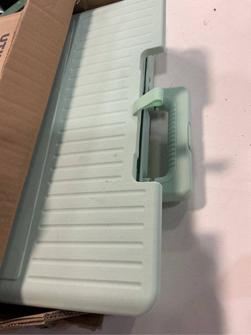 Condition photo showing Good Condition for folding utility cart portable rolling crate handcart shopping trolley collapsible tool box, with lid, on 4 rotate wheels, for grocery, shopping, office, camp, teacher (green)