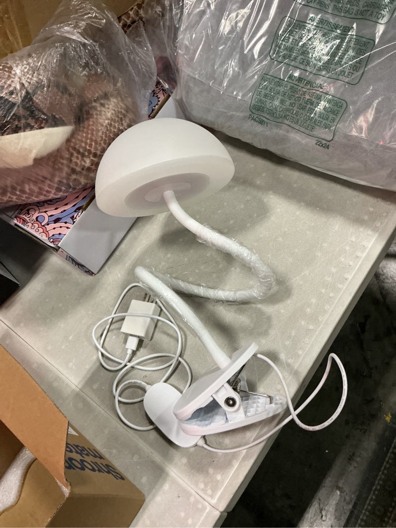 Condition photo showing Good Condition for shroommate clip on light and bed headboard lamp, bedside table lamp for dorm, college dorm room essentials, night light for kids nursery, clip on for desk, multicolor leds, adapter included (white)