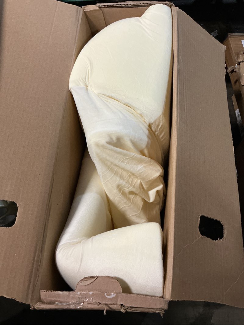 Condition photo showing Good Condition for Foam Ball Pit for Toddlers - CALEPTONG 47.2"x 13.8" Extra Large Round Baby Ball Pit Without Balls, Soft Coral Fleece Kids Ball Pool Baby Playpen, Ideal Gift for Kids Indoor Outdoor Game - Cheese White Cheese White 120CM/47.24 IN