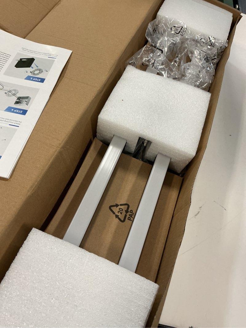 Condition photo showing As Is for ensenior modern bathroom vanity light 48 inch, built-in dimmer, 28w dimmable 5cct led bath lights, black bar vanity lights for bathroom mirror cabinets bedroom-fcc & etl certificated 48 inch black