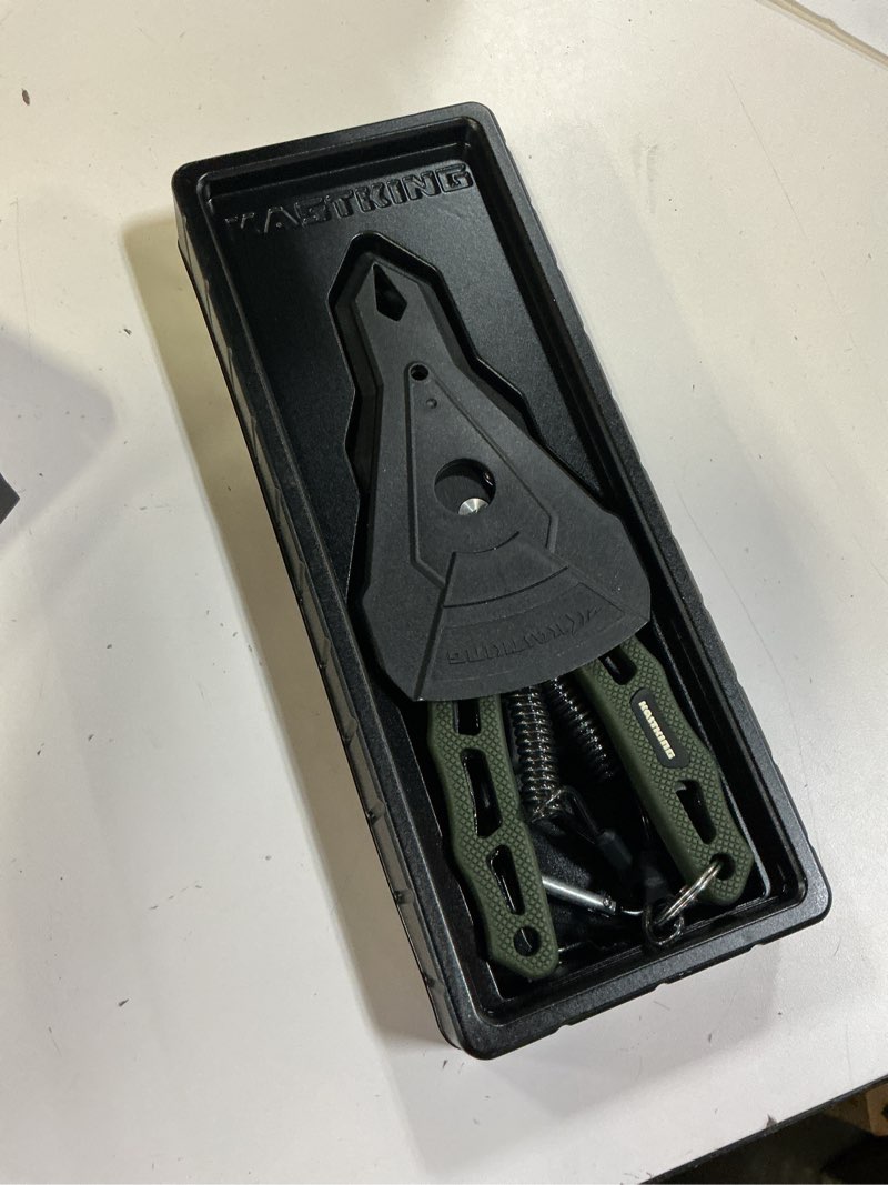 Condition photo showing New/Like New for kastking cutthroat 7 inch fishing split ring pliers, 420 stainless steel fishing tools, saltwater resistant fishing gear, tungsten carbide cutters stryker green 7" straight nose