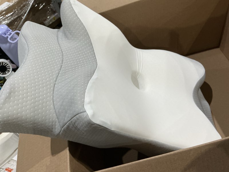 Condition photo showing Good Condition for ultra pain relief cooling pillow for neck support, adjustable cervical pillow cozy sleeping, odorless ergonomic contour memory foam pillows, orthopedic bed pillow for side back stomach sleeper