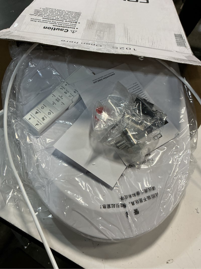 Condition photo showing Good Condition for combier bidet toilet seat with heated warm water & nozzle wash, auto-dry, quiet close lid, wireless remote - electric bidet seat 102s-b(elongated) oval