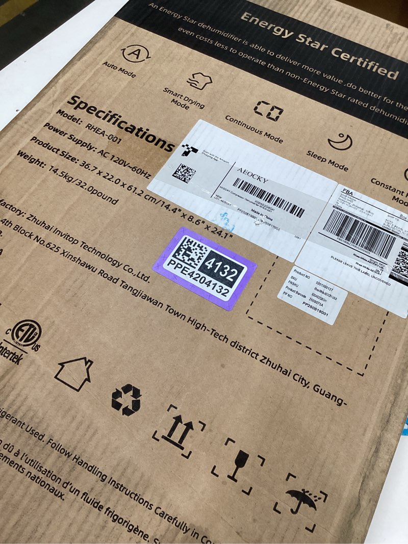Condition photo showing Good Condition for 4500 sq.ft most efficient energy star 2025 dehumidifier,aeocky max 80 pint/day smart compressor dehumidifier with drain hose, intelligent humidistat,for basement,bedroom,home,bathroom 80 pints - 4500 sq.ft