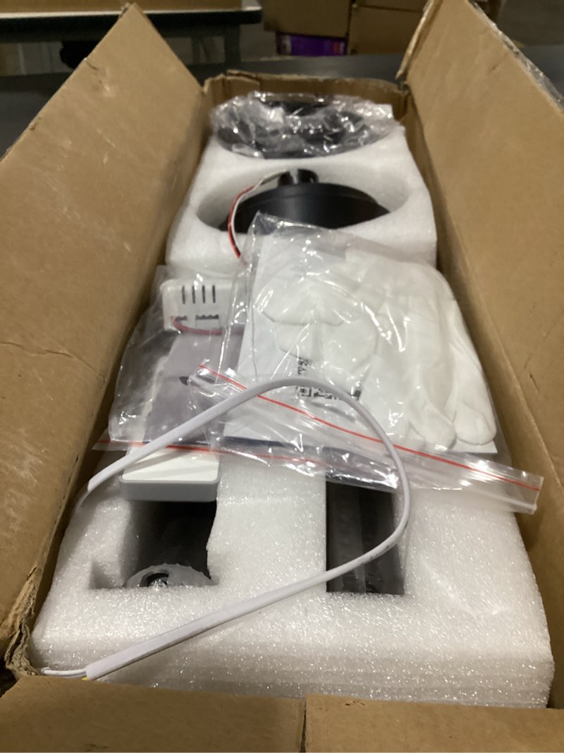 Condition photo showing New/Like New for depuley 52-inch ceiling fan with light: black 3 blade outdoor fans for patios - dimmable indoor fan with remote control living room fandelier ceiling fans ultra quiet dc motor reversible 6 speed timer black 52 inch-with light