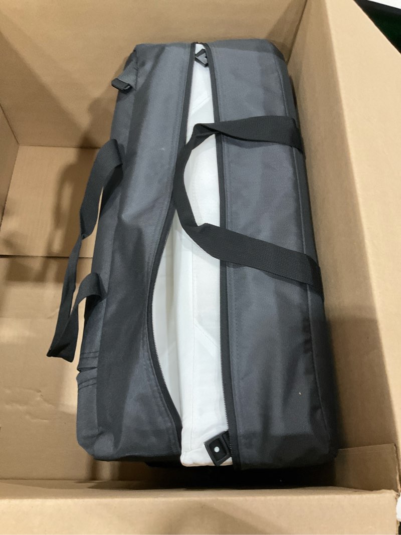 Condition photo showing As Is for guava family travel crib includes lightweight backpack design | certified baby safe portable crib | folding play yard, comfy mattress for babies, toddlers | compact baby travel bed