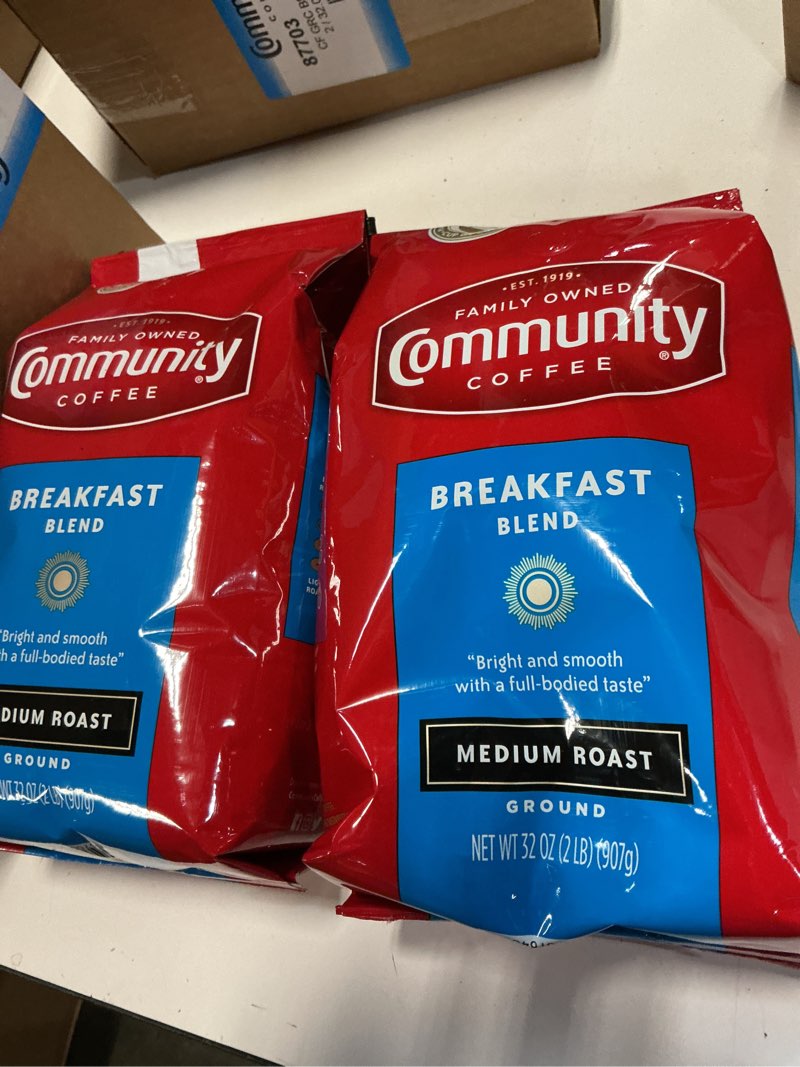 Condition photo showing Good Condition for community coffee breakfast blend ground coffee  medium roast  32 ounce (pack of 2)(by 05/27/2026)