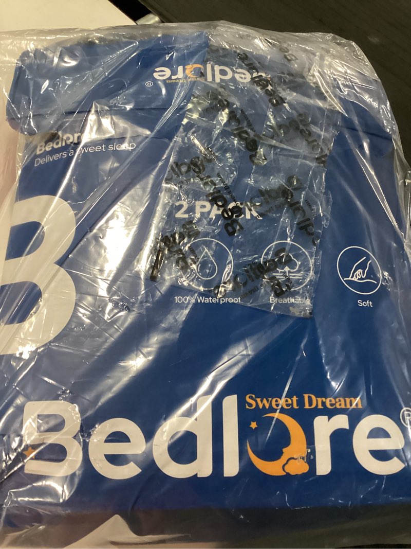 Condition photo showing New/Like New for 2 pack waterproof mattress protector, twin xl size mattress pad with deep pocket 6"-15" depth, soft breathable dirt-proof single bed mattress cover for bedroom, dorm room (navy blue) navy blue twin xl