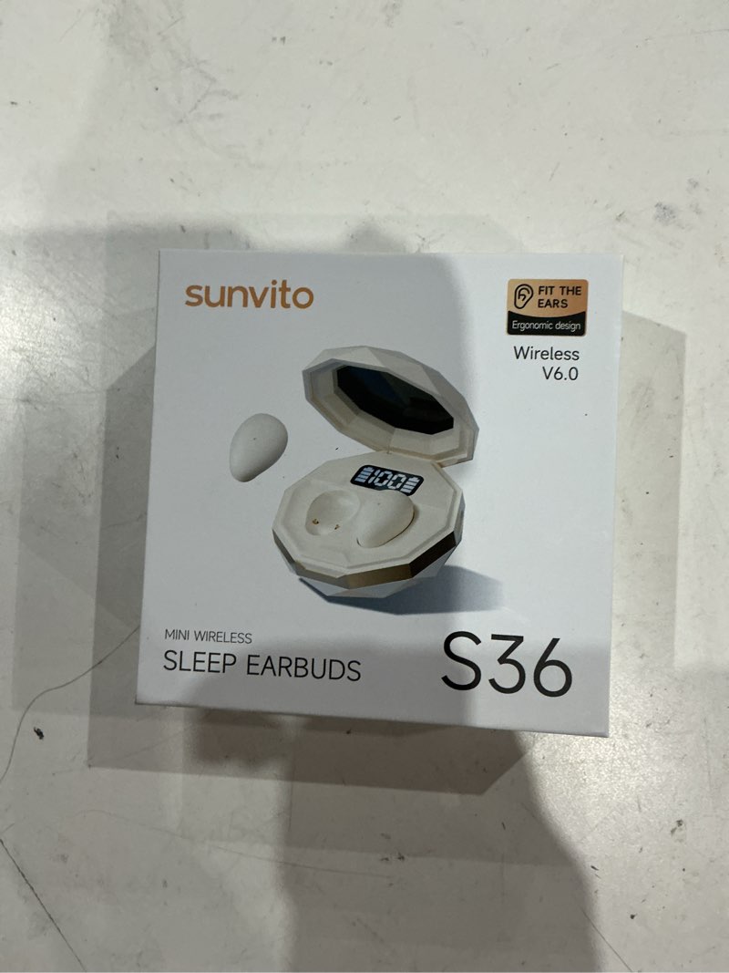 Condition photo showing As Is for sleep earbuds for side sleepers, mini invisible wireless bluetooth 6.0 micro sleep headphones, hidden earbuds with led screen for small ears sleeping, working, exercise, hiking(purple)