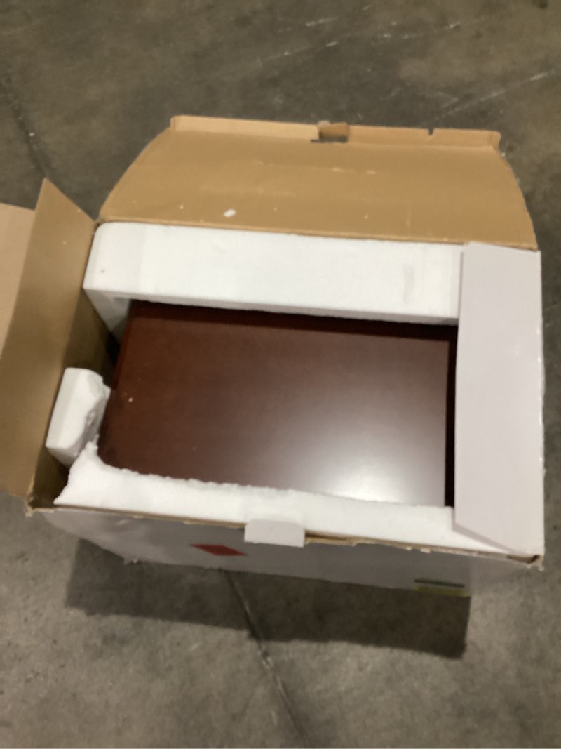 Large Mahogany Wood Finish Necklace Jewelry Box with Lock Mirror Fashioned From French (Renewed)