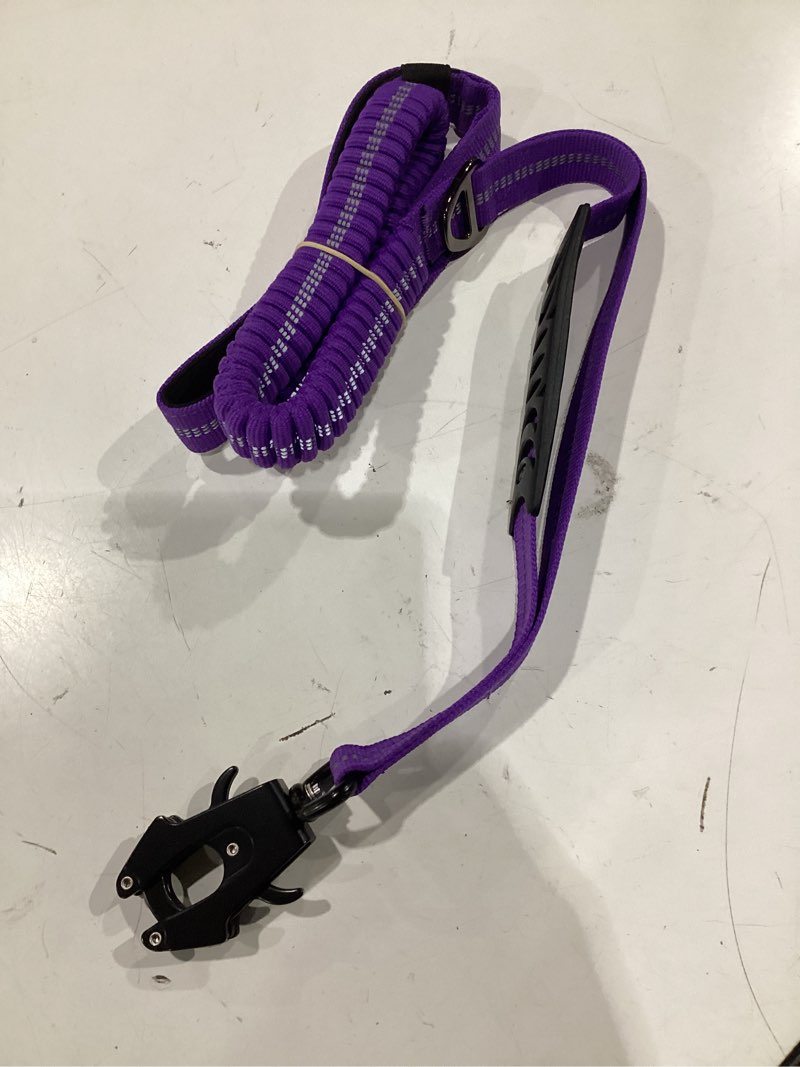 Condition photo showing New/Like New for raipult shock absorbing dog leash, 4-6ft tactical bungee leash, anti-pull elastic training leashes with car seatbelt & 2 handles for medium large dogs,purple