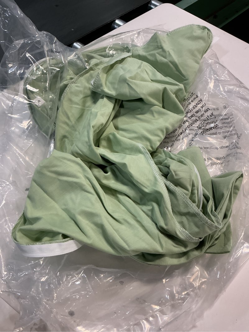 Condition photo showing As Is for (only cover)queen rose cooling pregnancy pillows - e shaped pregnancy pillows for sleeping, detachable body pillow for pregnant side sleeper, cooling silky cotton cover, sage green silky jersey cotton - sage green 60 inches