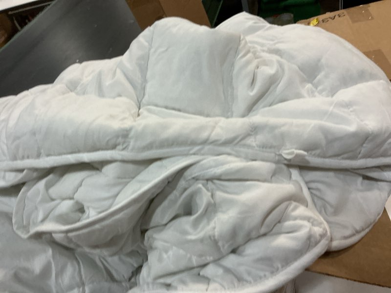 Condition photo showing As Is for White Weighted Blanket Queen Size - 20 lbs - Ultra Soft Fabric - A True Queen Size Weighted Blanket - Queen | 20lbs White