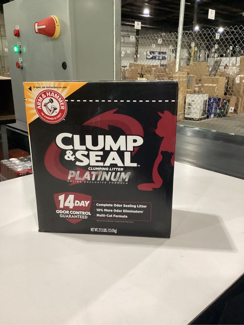 Condition photo showing New/Like New for ARM & HAMMER Clump & Seal Platinum Cat Litter, Multi-Cat, 14-Day Odor Control, Rock-Hard Clumps, 27.5 lbs – Powerful Odor Eliminator with Baking Soda Clump & Seal Platinum Clumping Cat Litter 27.5 Lbs