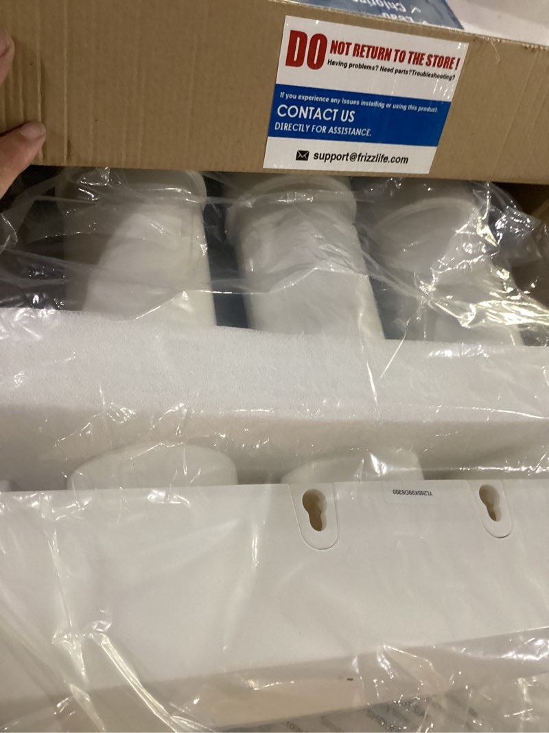 Condition photo showing As Is for frizzlife under sink water filter system, nsf/ansi 53&42&372 certified, 8 layer 0.5 micron water filtration reduce chloramine, pfoa/pfos, lead, chlorine, bad taste & odor, under counter, sk99-new sk99 direct connect to main tap
