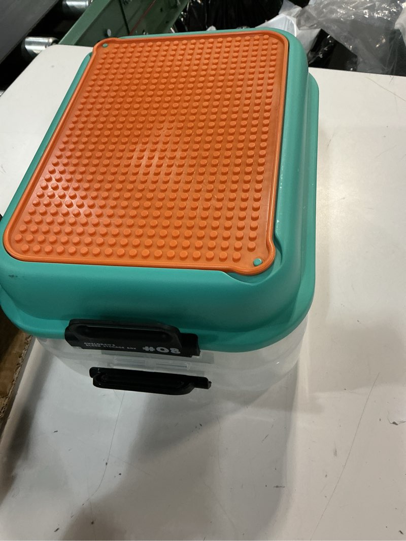 Condition photo showing Good Condition for toys organizer storage case for lego box kids toy stackable building blocks with lids bins adjustable lego storage containers plastic toy box 1 layer (lemon) lemon 1 layer