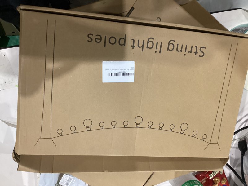 Condition photo showing New/Like New for 2 Pack String Light Poles,10 Ft Light Poles for Outside String Lights,Outdoor Lights Pole with Fork,Metal Poles Stand for Patio Deck Backyard 10FT 2 Pack