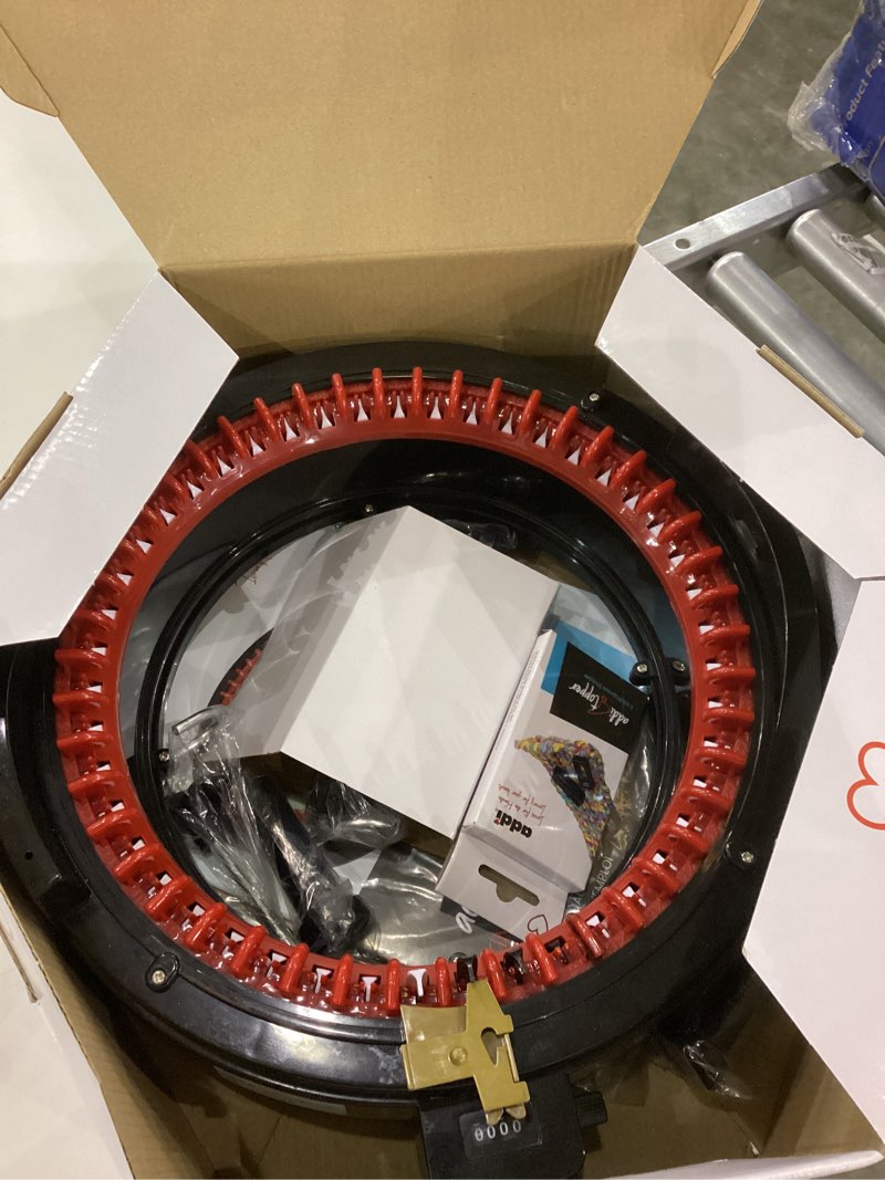 Addi Express King Size Knitting Machine, 46 Needle Round Loom with Row Counter and Hand Crank, Black