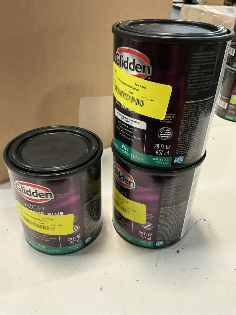 Condition photo showing New/Like New for (3 pack)glidden hep adventure / blue, flat interior paint with primer