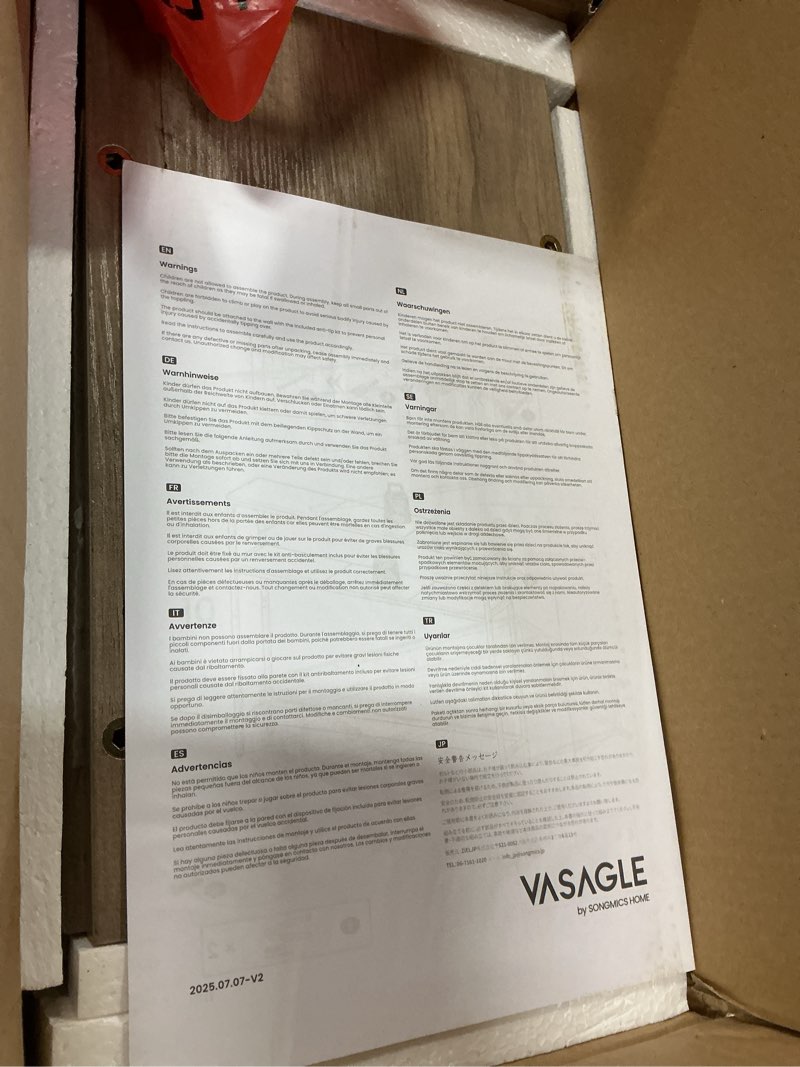 Condition photo showing Good Condition for vasagle kitchen island with 3 shelves, 39.4 inches kitchen shelf with large worktop, stable steel structure, industrial, easy to assemble, rustic brown and black ukki005b01