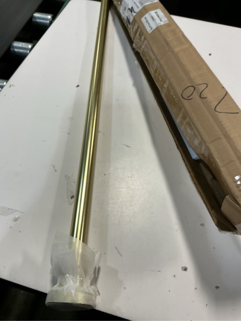 Condition photo showing Good Condition for shower curtain rod tension- no drill non-slip spring tension shower rod for window or bathroom, 43-73 inches metal steel, light gold 43-73 inches light gold