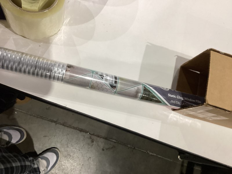 Condition photo showing New/Like New for VELIMAX Reeded Glass Privacy Film, Frosted Window Vinyl, 3D Decorative Window Decals Non Adhesive for Bathroom Living Room 29.5x78.7 inches 29.5"x78.7" (75x200cm)