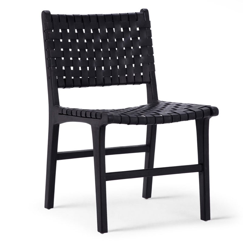 WYATT LEATHER STRAPPED DINING CHAIR