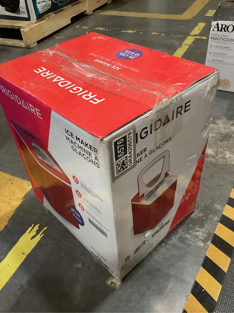 Condition photo showing Good Condition for (missing parts)frigidaire efic108 counter top portable, 26 lb per day compact ice maker machine red