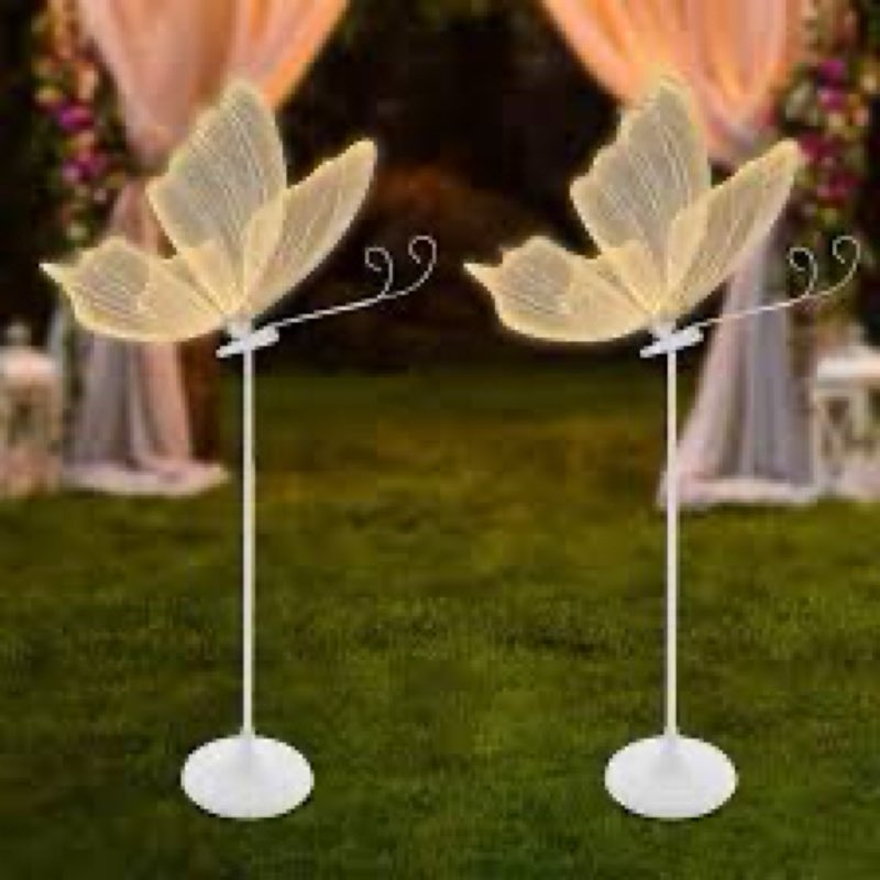 CNCEST 2PCS 23.6" Wedding Butterfly LED Floor Lamp,48W 110V Creative Butterfly Ceiling Lamp 57.5-70.