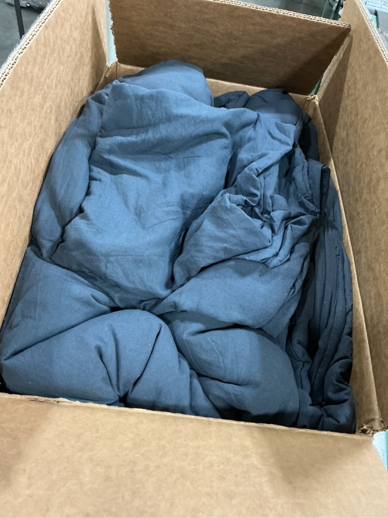 Condition photo showing As Is for WRENSONGE Oversized Queen Comforter Set - 3 Pieces Prewashed Blue Grey Comforter Soft Lightweight fo