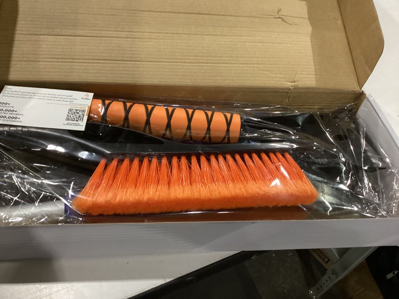 Condition photo showing New/Like New for EcoNour 27" Car Snow Brush and Ice Scrapers for Car Windshield (2 Pack) | Scratch Free Bristle Head Snow Brush & Tough Window Snow Scraper with Aluminium Body | Snow Removal Winter Car Accessories Blue & Orange