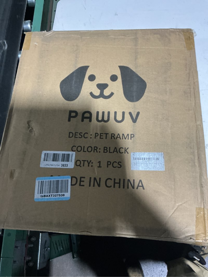 dog ramp for car, portable folding aluminum pet ramp with non-slip paw print surface. extra wide por