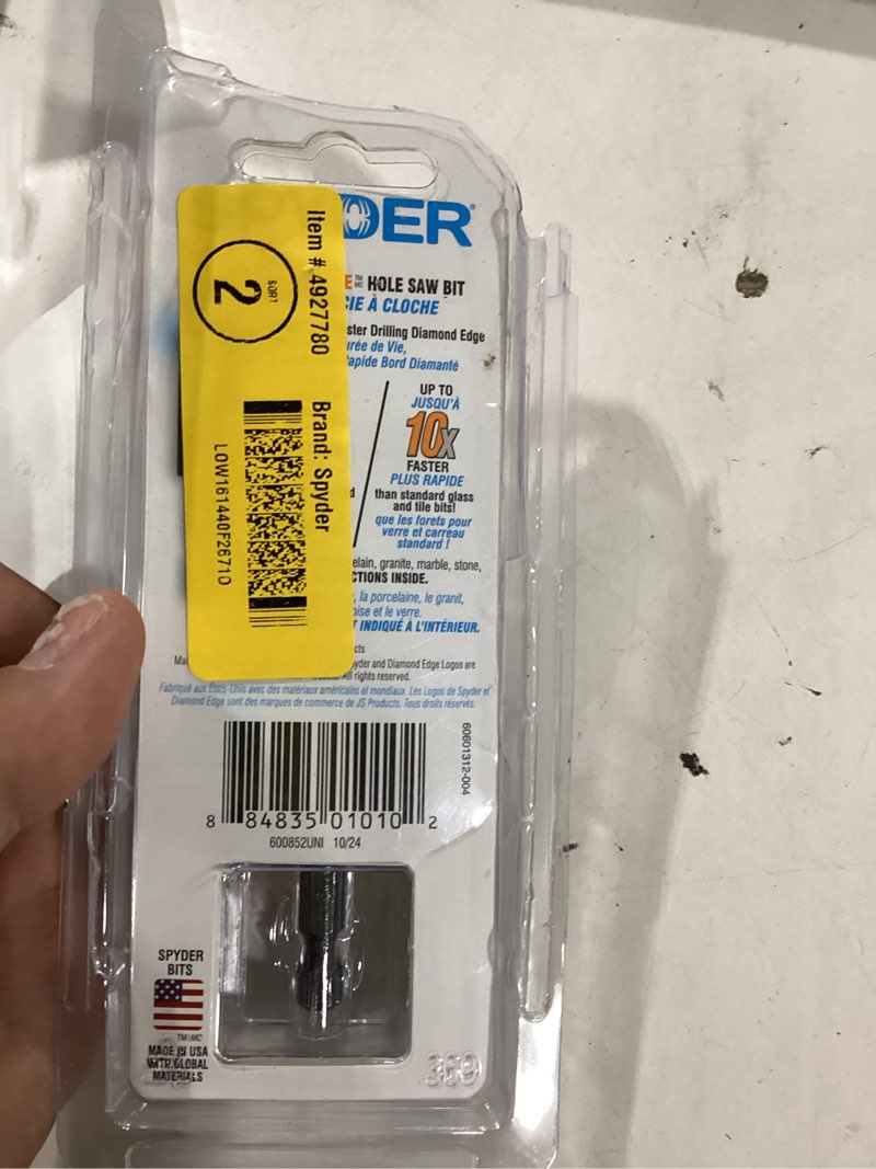 Condition photo showing As Is for spyder diamond edge hole saw bit