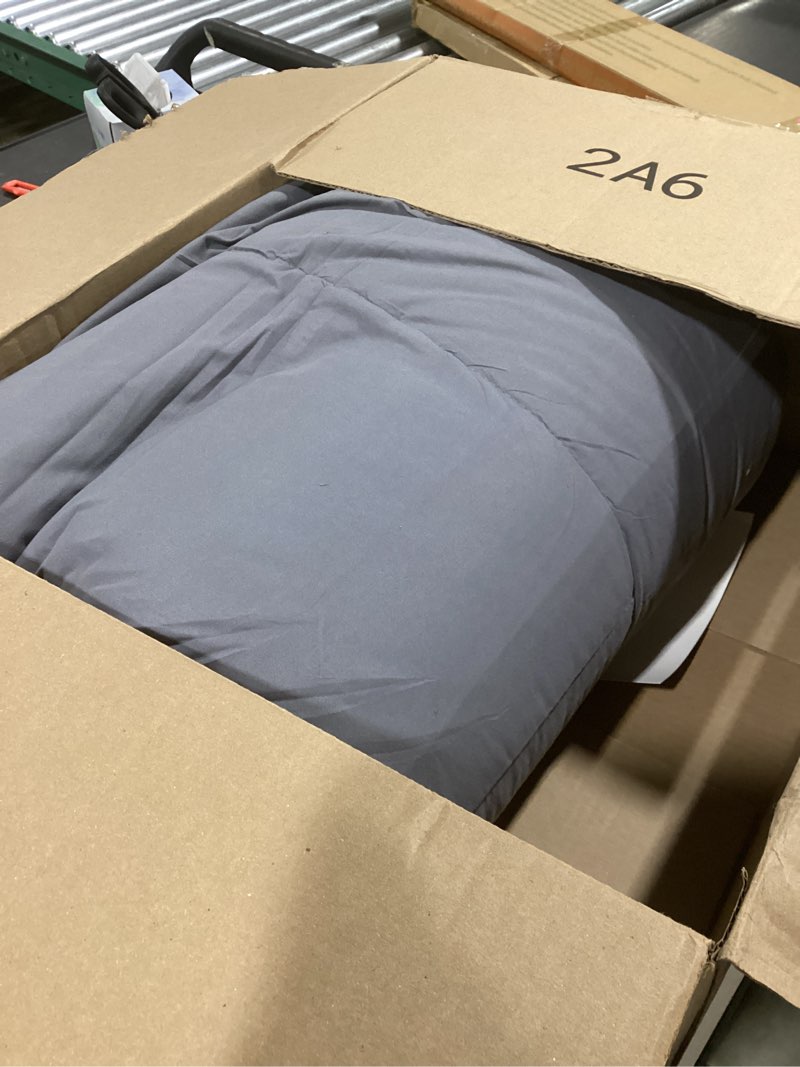Condition photo showing Good Condition for Cal King Size, Dark Gray Alternative Down Comforter - Warm, Lightweight, Luxury, & Breathable Hotel Quality Bedding Set - All Season Fluffy & Cozy Oversized Cooling Microfiber Duvet Insert Comforter California King (102" x 96") 03 - Gray