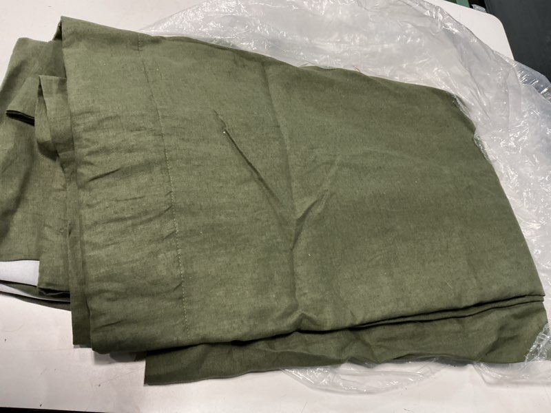 Condition photo showing Good Condition for european linen room darkening curtain - single panel, 48x96, hunter green