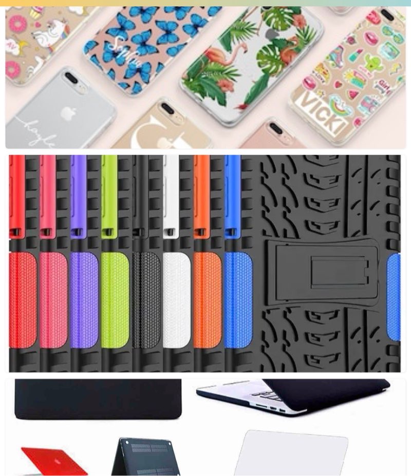 assorted cellphone/tablet/laptop case covers & accessories