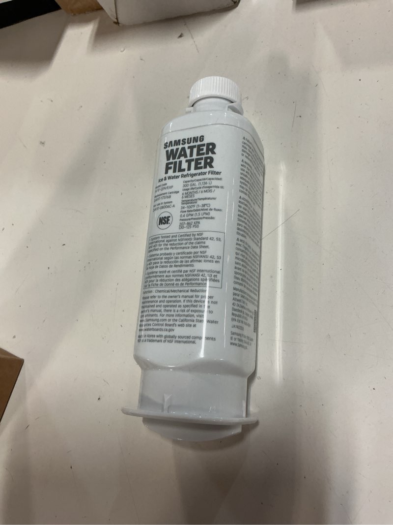 Condition photo showing Good Condition for samsung haf-qin/exp genuine refrigerator water filter, reduces 99% of harmful contaminants for clean, clear drinking water, 6-month life, easy install, pack of 1