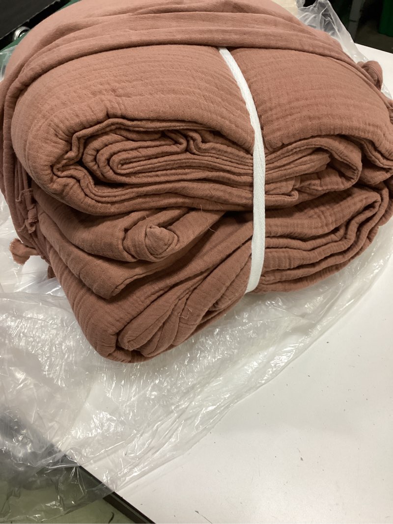 Condition photo showing Good Condition for organic cotton gauze duvet cover set, king/cal king, clay