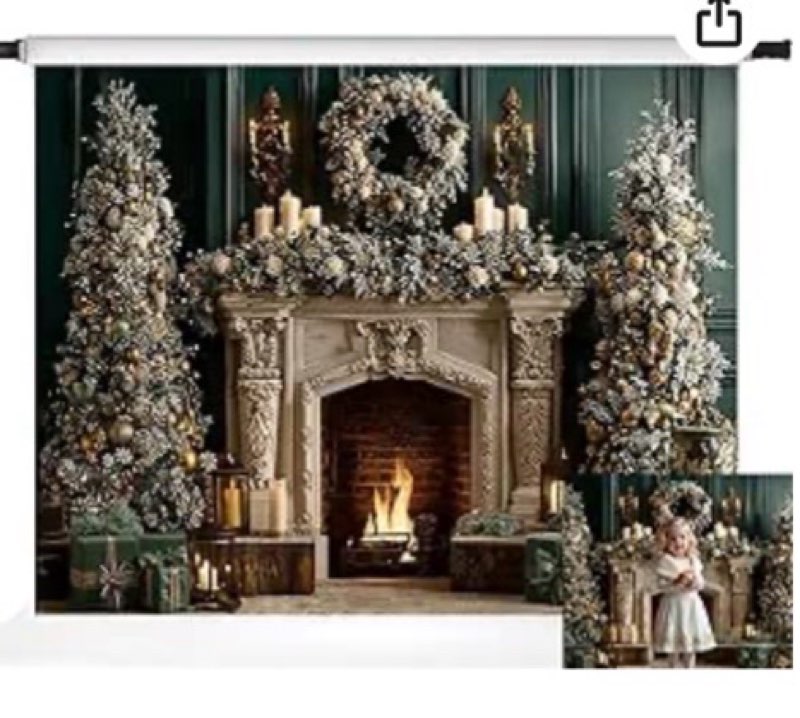 kate christmas green backdrops luxurious indoor decor photo backdrops fireplace christmas party deco