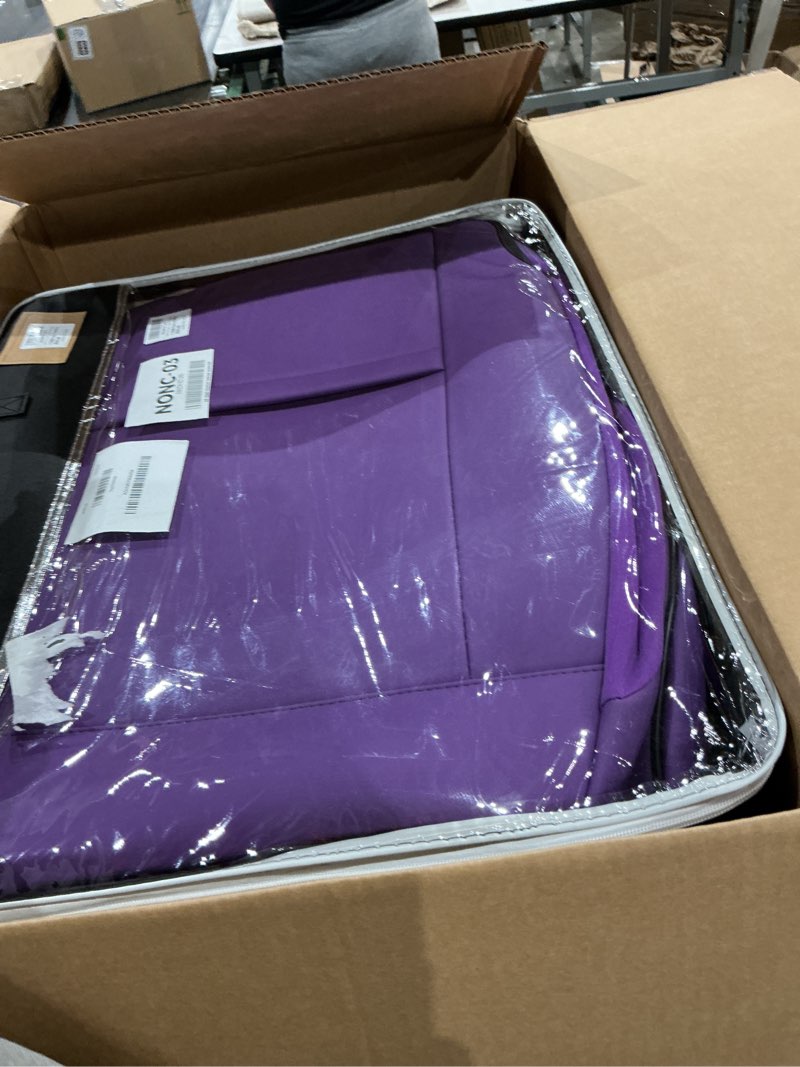Condition photo showing New/Like New for car seat covers full set purple black, luxury faux leather waterproof non-slip seat protector universal fit for most cars suvs trucks pick-ups,car interior accessories for front seats and back purple-full set
