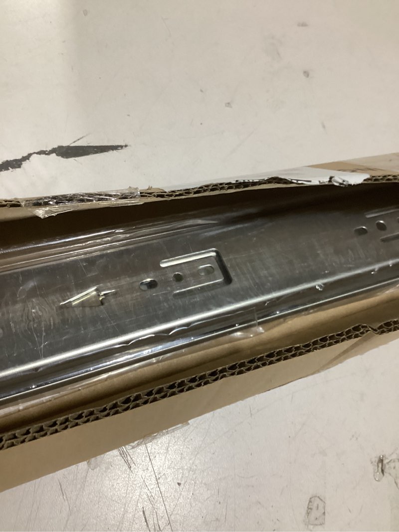 Condition photo showing Good Condition for with lock heavy duty drawer slides full extension side mount 14 16 18 20 22 24 26 28 30 32 34 36 40 inch 150 lbs metal dresser cabine rails tracks glides runner 1 pair (with lock, 26 inch) 26 inch with lock - load 150 lb